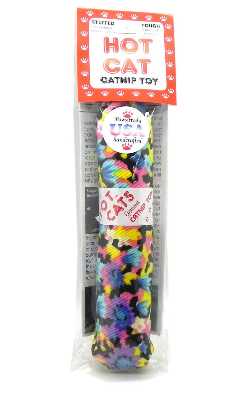 Hot Cat Catnip Sausage Toy 6" Variety Design - Filled with Organic Catnip